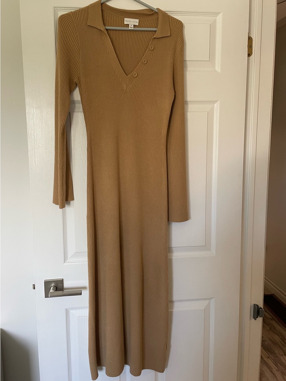 Long Sleeve Ribbed Midi Dress